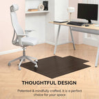 Alfombra rectangular de bambú ecológico enrollable para silla con borde - Protectora y ecológica, resistente para oficina y hogar