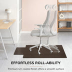 Alfombra rectangular de bambú ecológico enrollable para silla con borde - Protectora y ecológica, resistente para oficina y hogar