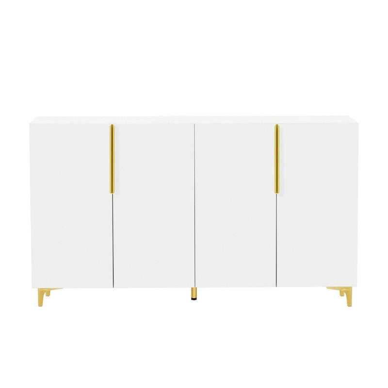 Modern Glossy Finish Light Luxury Storage Cabinet and Adjustable Shelves