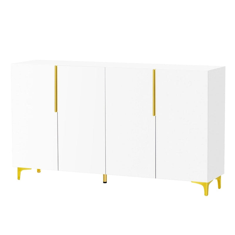 Modern Glossy Finish Light Luxury Storage Cabinet and Adjustable Shelves