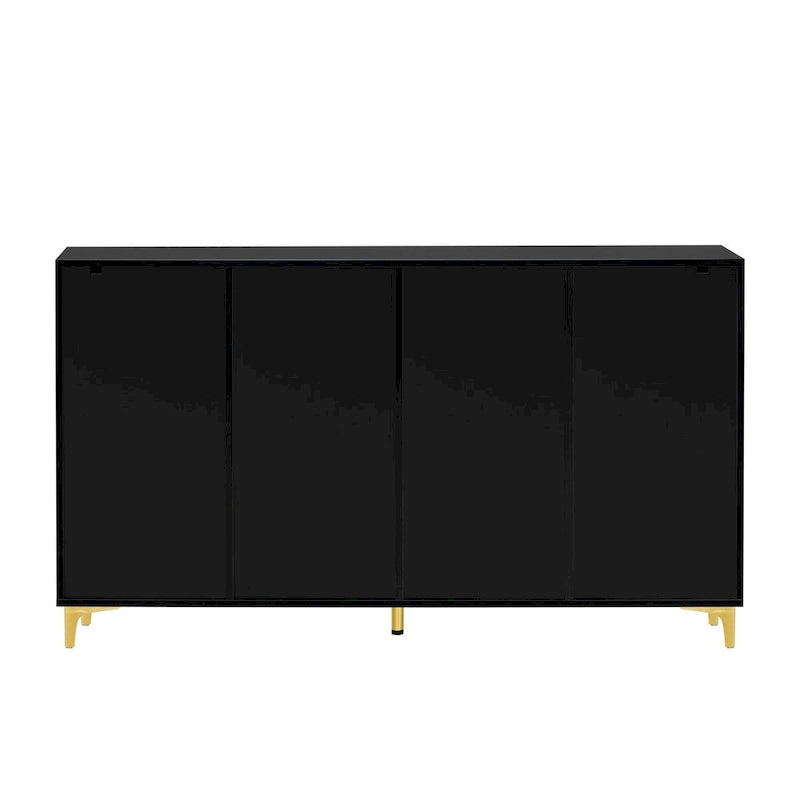 Modern Glossy Finish Light Luxury Storage Cabinet and Adjustable Shelves